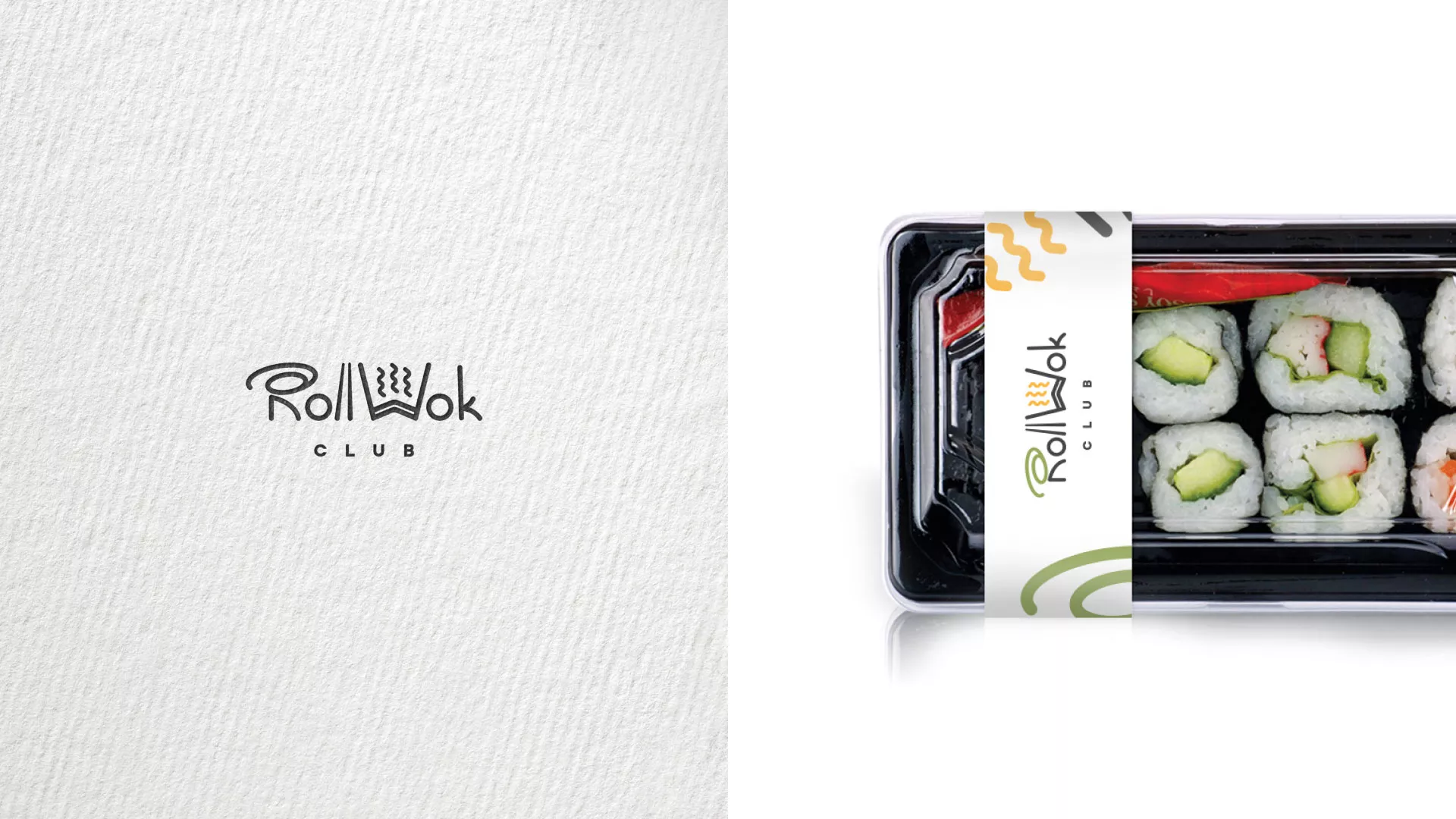 Разработка логотипа и фирменного стиля суши-бара «Roll Wok Club» в Александрове